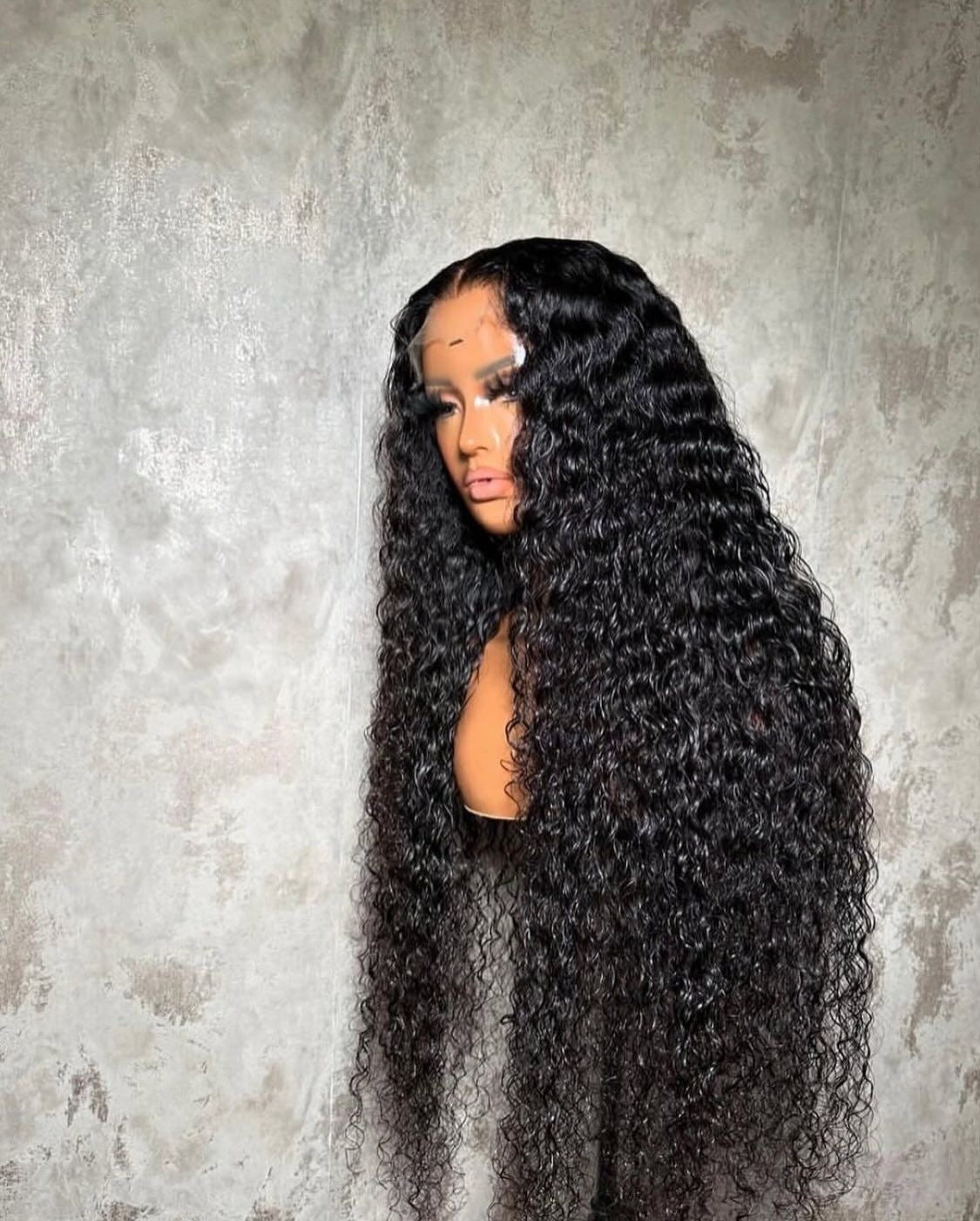13x4 Deep Wave Transparent Lace Wig (300% Density)
